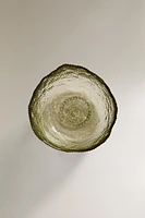 GLASS BOWL WITH RAISED DESIGN