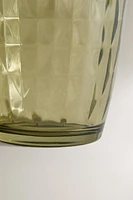RAISED DESIGN GLASS TUMBLER