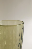 RAISED DESIGN GLASS TUMBLER