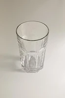 RAISED DESIGN GLASS TUMBLER