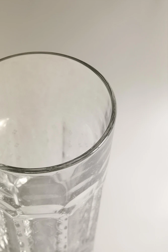 RAISED DESIGN GLASS TUMBLER