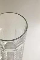 RAISED DESIGN GLASS TUMBLER