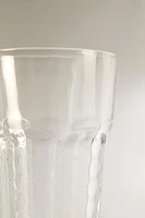 RAISED DESIGN GLASS TUMBLER