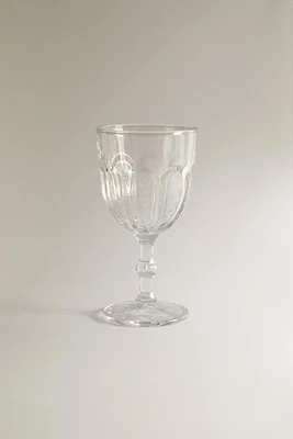 RAISED DESIGN WINE GLASS