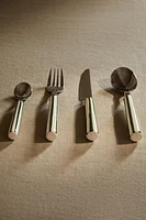 4-PIECE FLATWARE SET WITH CERAMIC HANDLE