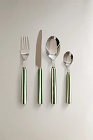 4-PIECE FLATWARE SET WITH CERAMIC HANDLE