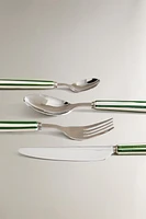 4-PIECE FLATWARE SET WITH CERAMIC HANDLE