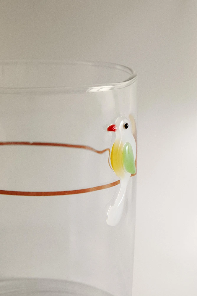 VERRE BOROSILICATE OISEAU