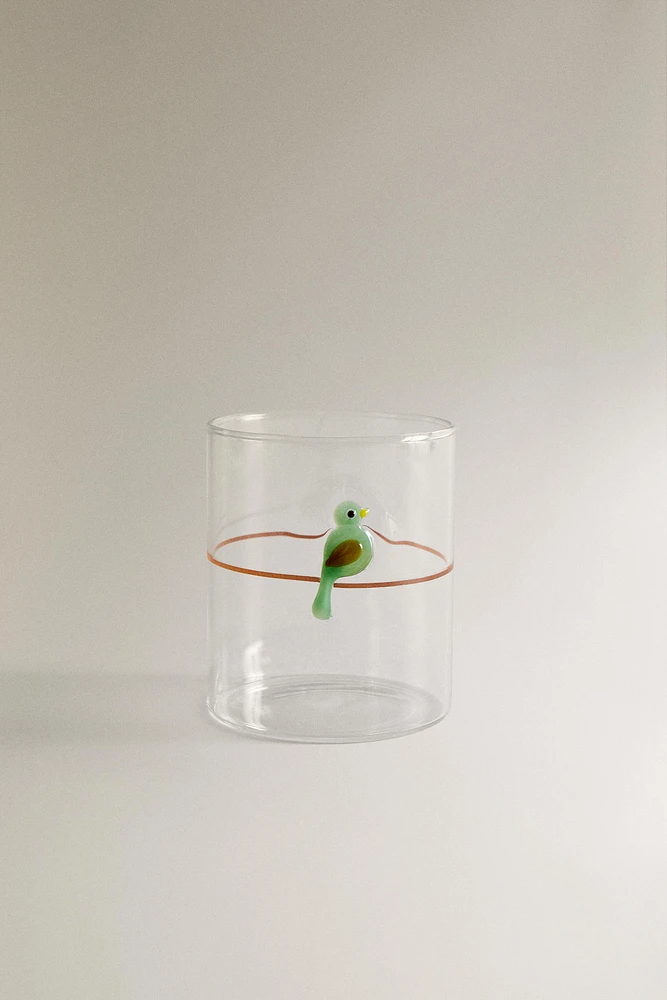 BOROSILICATE GLASS BIRD TUMBLER