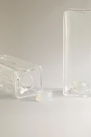 BOROSILICATE GLASS AND WOOD CRUET SET