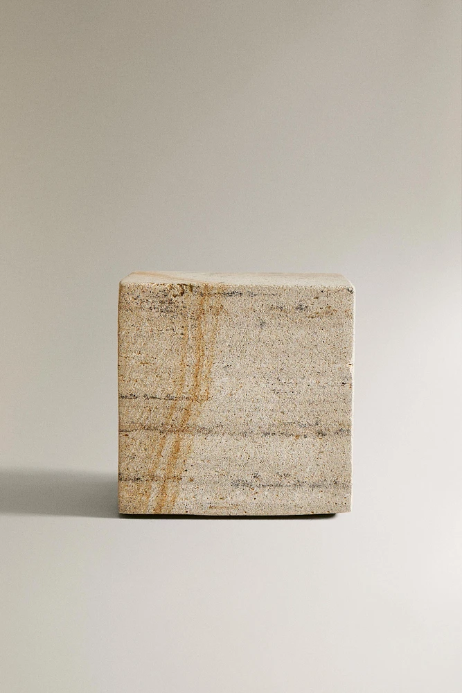 STONE CUBE BOOKEND