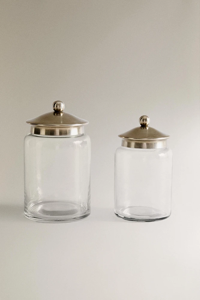 METAL BATHROOM JAR WITH LID