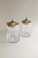 METAL BATHROOM JAR WITH LID