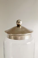 METAL BATHROOM JAR WITH LID