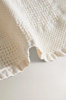 WAFFLE-TEXTURE PATCHWORK BATH TOWEL