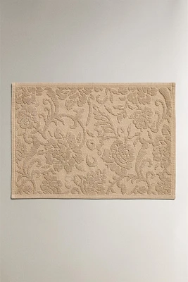 FLORAL JACQUARD BATH MAT