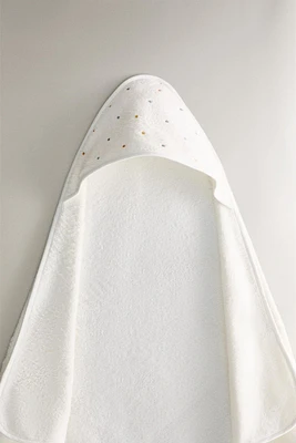 HOODED BABY TOWEL WITH STARS