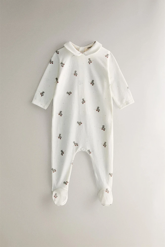 BABY'S DUCK FOOTED ROMPER