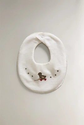 CHILDREN'S BIB WITH DUCKLING APPLIQUÉS