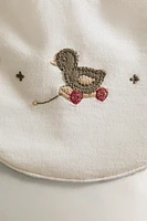 CHILDREN'S BIB WITH DUCKLING APPLIQUÉS