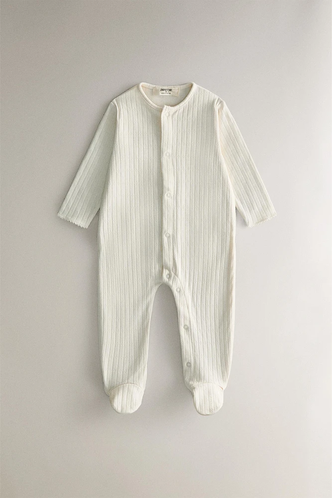 CHILDREN’S RIBBED FOOTED ROMPER