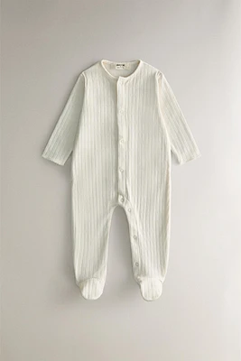 CHILDREN’S RIBBED FOOTED ROMPER