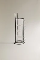 BOROSILICATE GLASS CUP TOWER (SET OF 4)