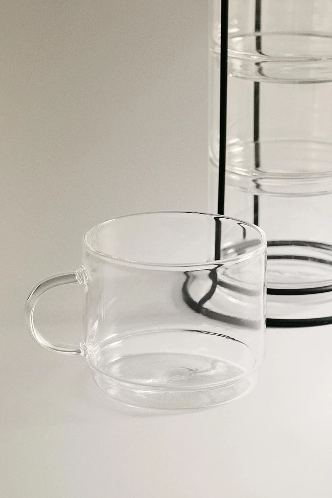 BOROSILICATE GLASS CUP TOWER (SET OF 4)