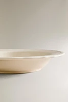 EARTHENWARE SOUP PLATE WITH RAISED-DESIGN EDGE