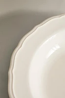 EARTHENWARE SOUP PLATE WITH RAISED-DESIGN EDGE