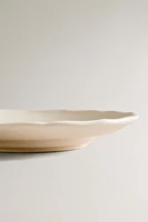 EARTHENWARE SIDE DISH WITH RAISED-DESIGN EDGE