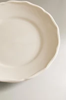 EARTHENWARE SIDE DISH WITH RAISED-DESIGN EDGE