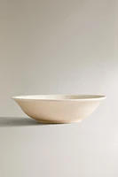 EARTHENWARE BOWL WITH RAISED-DESIGN EDGE