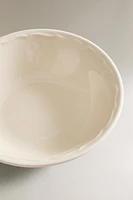 EARTHENWARE BOWL WITH RAISED-DESIGN EDGE