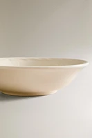 EARTHENWARE BOWL WITH RAISED-DESIGN EDGE