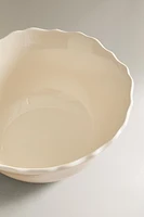 EARTHENWARE SALAD BOWL WITH RAISED-DESIGN EDGE