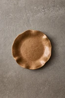 SCALLOPED TERRACOTTA DESSERT PLATE