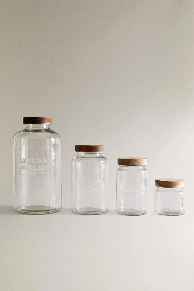 GLASS SCREW-ON STORAGE JAR