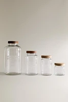 GLASS SCREW-ON STORAGE JAR