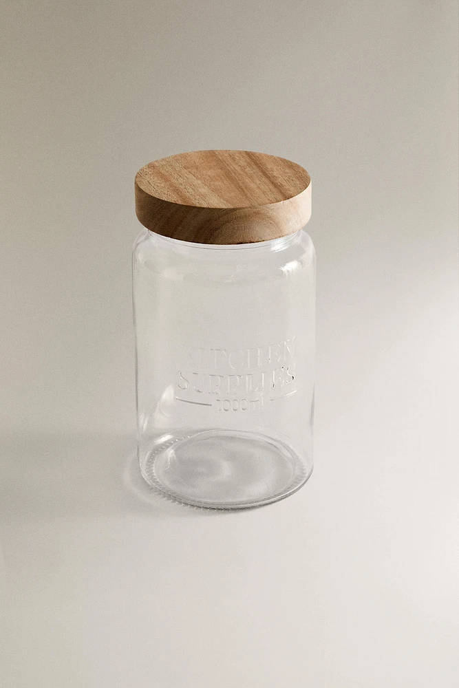 GLASS SCREW-ON STORAGE JAR