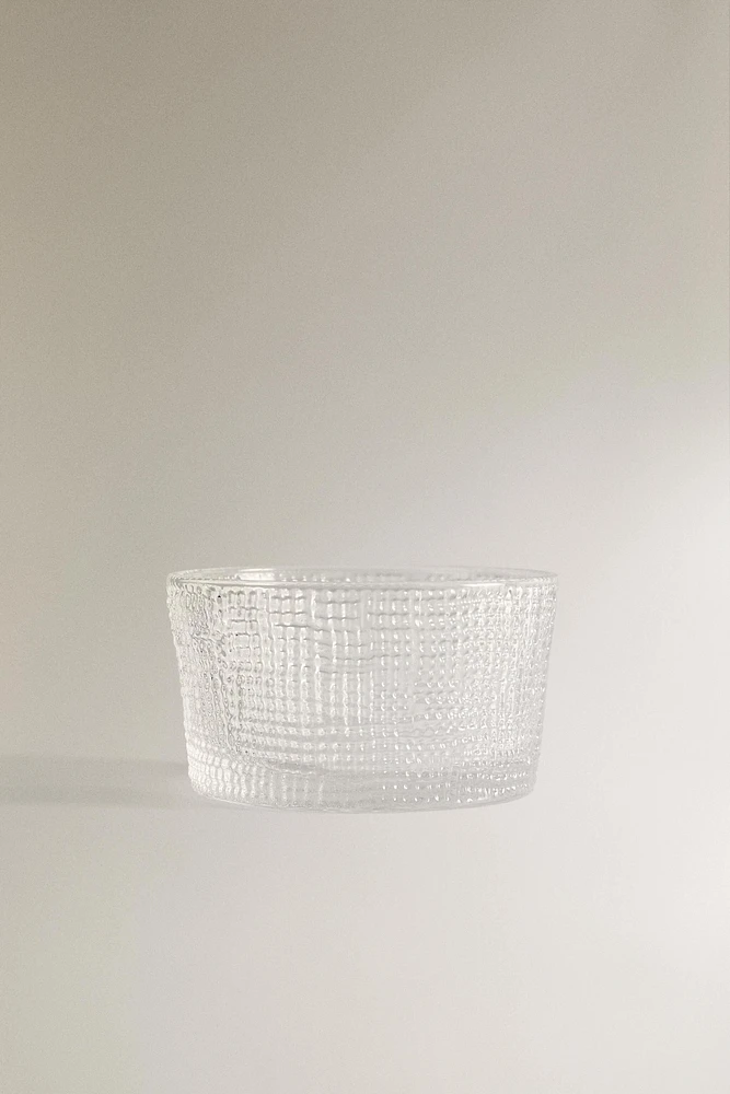 GLASS MINI BOWL WITH RAISED DETAIL