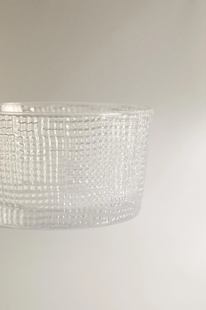 GLASS MINI BOWL WITH RAISED DETAIL