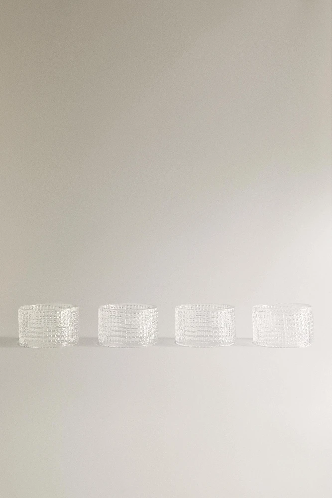 RAISED GLASS NAPKIN HOLDERS (SET OF 4)