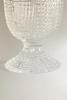 GLASS EGG CUP WITH RAISED DETAIL