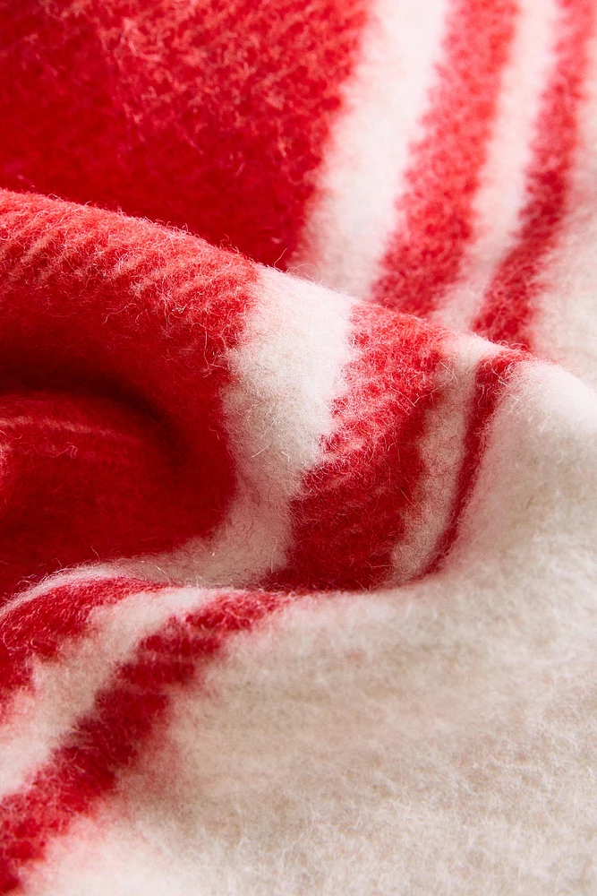 WOOL BLANKET WITH IRREGULAR STRIPES