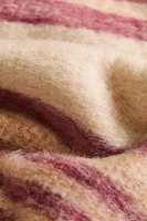 PLAID BROSSÉ RAYURES CENTRALES FRANGES
