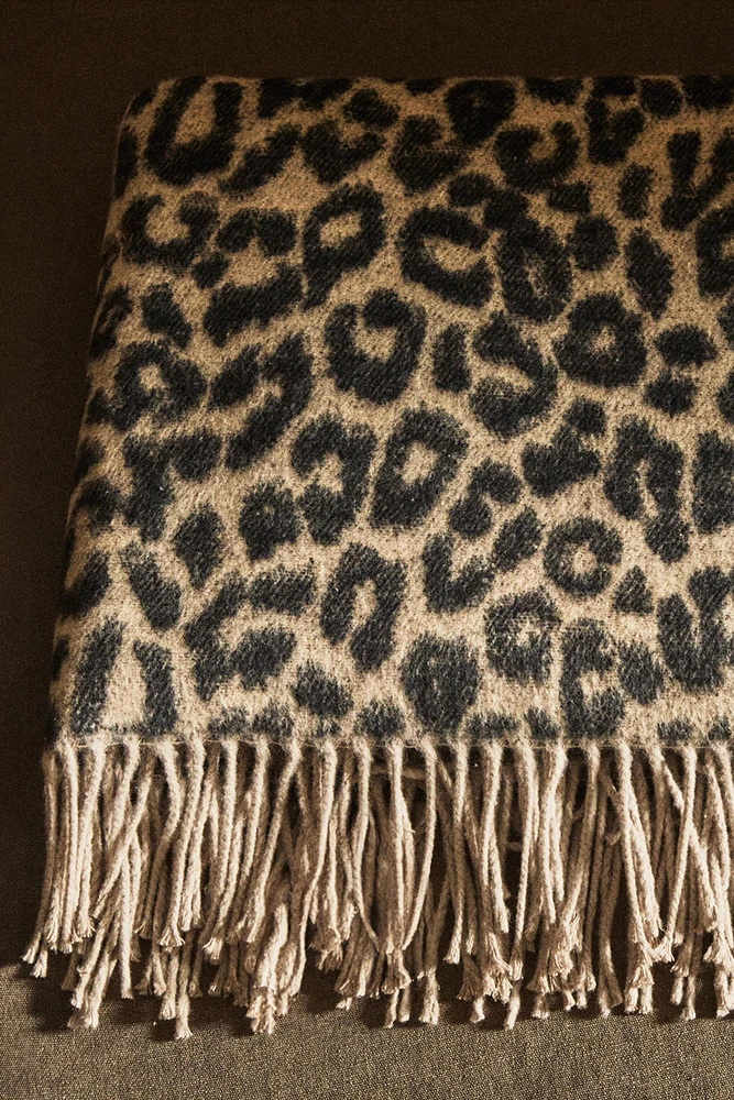 LEOPARD PRINT COTTON BLANKET