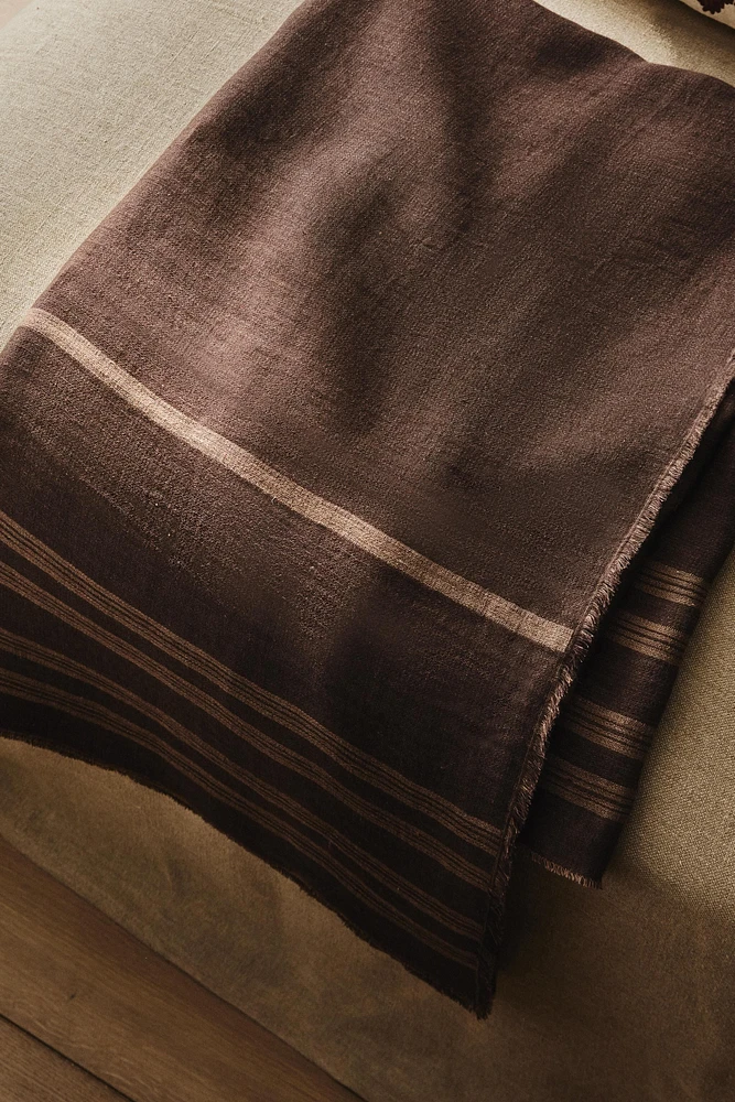 STRIPED LINEN BLANKET