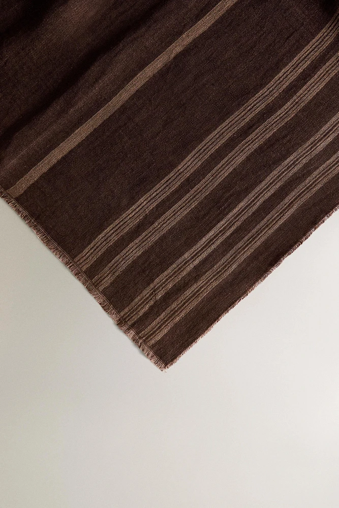 STRIPED LINEN BLANKET