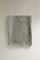 FRINGED LINEN BLANKET